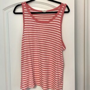 J Crew Factory Pink Striped Tank